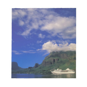 Bloc-note Polynésie française, Moorea. Cooks Bay. Bateau de 