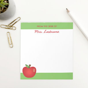 Bloc-note Pomme Red Cartoon School avec nom personnalisé