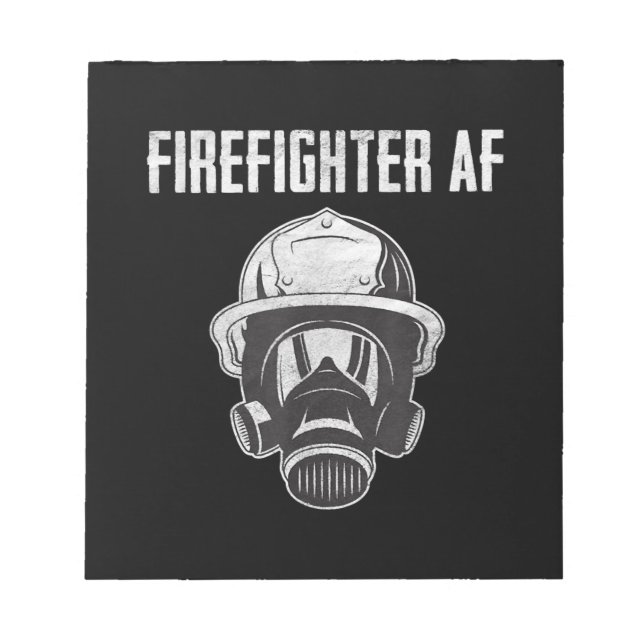 Bloc-note Pompier AF | Masque gaz | Funny Firefighter (Devant)