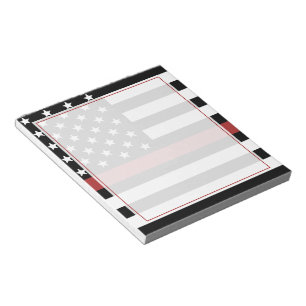 Bloc-note Pompier Mince Ligne Rouge Drapeau Drapeau Dept.