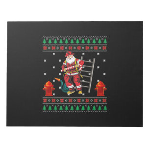 Bloc-note Pompier Vilain Chandail de Noël Xmas Garçons Fille