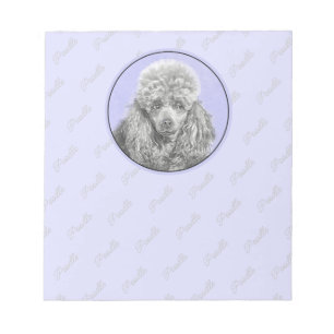 Bloc-note Poodé Jouet miniature Argent gris bleu Chien Art