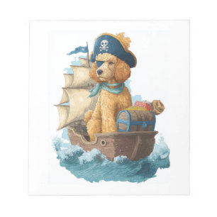 Bloc-note Poodle Pirate � Drôle de chien de mer