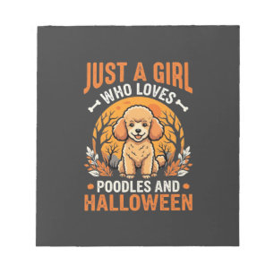 Bloc-note Poodles Halloween Fille Amoureuse de Chien Design_