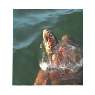 Bloc-note Portrait artistique de la tortue luge