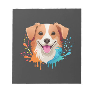 Bloc-note Portrait d'un chien mignon avec des couleurs fluid