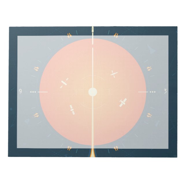 Bloc-note Poster de l'horloge atomique Deep Space, version o (Devant)