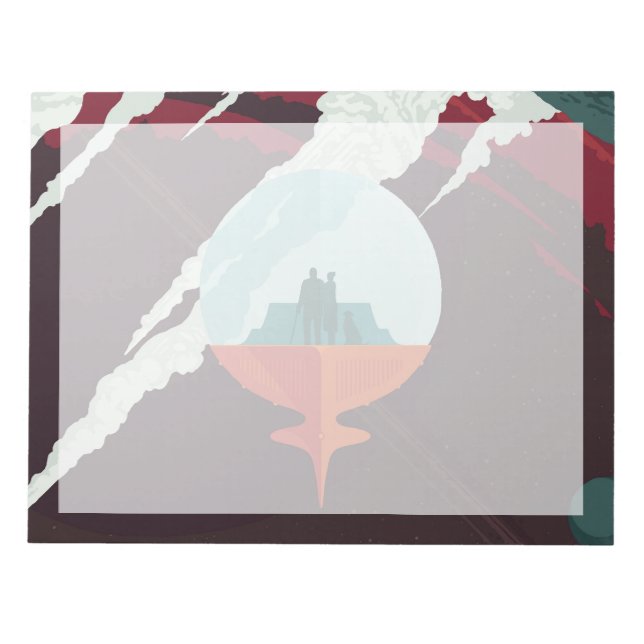 Bloc-note Poster Espace Rétro Mission Cassini À Saturne (Devant)