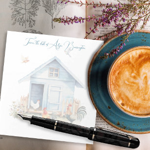 Bloc-note Poulailler coopératif bleu personnalisé