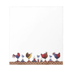 Bloc-note Poules dans une rangée - bloc - notes