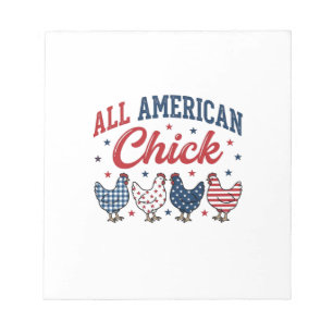 Bloc-note Poulet patriotique tout américain Design de t-shir