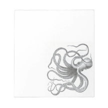 Poulpe steampunk nautique dessin de livre vintage