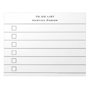 Bloc-note POUR FAIRE LA LISTE Minimaliste Moderne Bornes à c