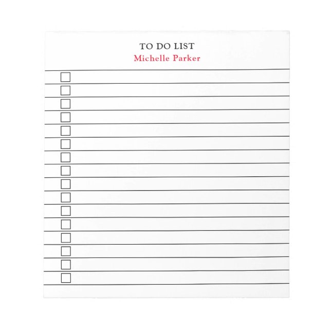 Bloc-note POUR FAIRE LA LISTE Papier linéaire minimaliste mo (Devant)