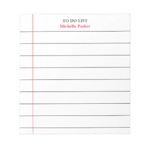 Bloc-note POUR FAIRE LA LISTE Papier linéaire minimaliste mo