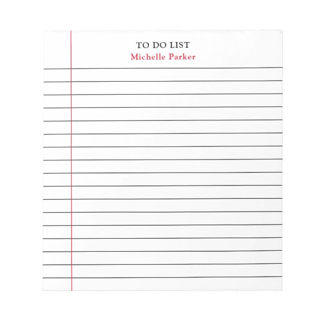 Bloc-note POUR FAIRE LA LISTE Papier simple minimaliste mode (Devant)