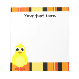 Bloc-note Poussin mignon de bébé - rayure orange