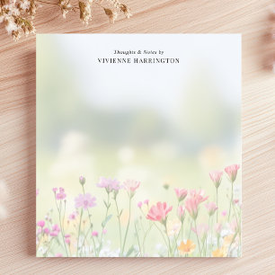 Bloc-note Prairie de Fleurs Sauvages Douces Personnalisée