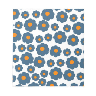 Bloc-note Preppy Blue Orange Hippie Motif