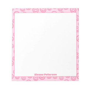 Bloc-note Preppy personnalisé rose mignon