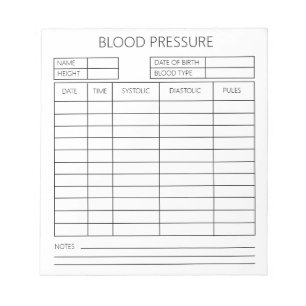 Bloc-note Pression sanguine