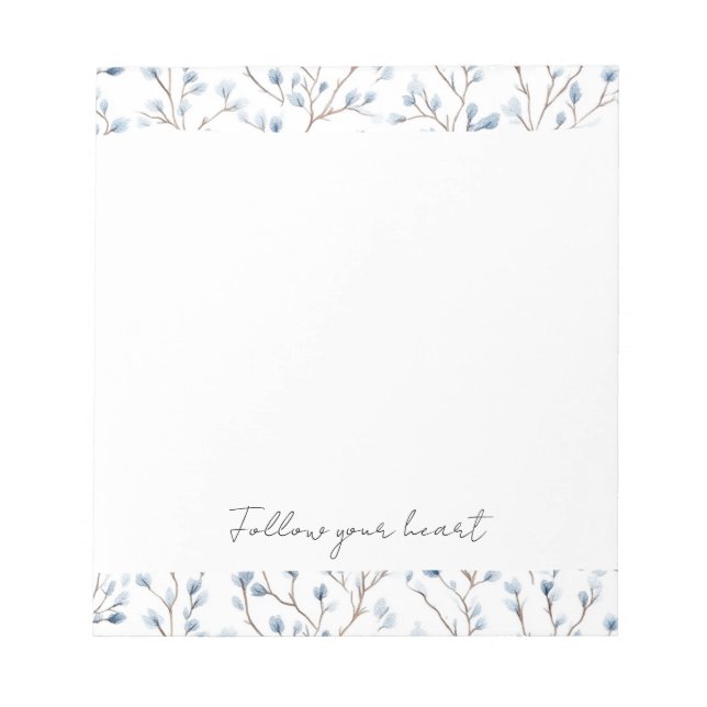 Bloc-note Pretty Blue White Flowers (Devant)