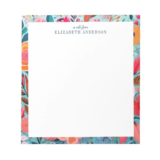 Bloc-note Pretty Botanical Girly Floral Frame  (Devant)