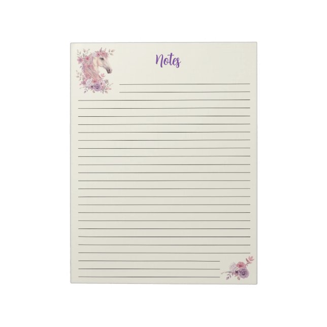 Bloc-note Pretty Ponies and Petals Horse Notepad  (Tourné)