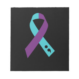 Bloc-note Prévention du suicide ruban violet point-virgule