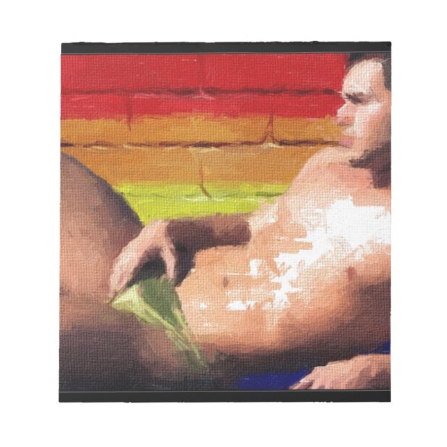 Bloc-note PRIDE Rooftop Hunk - peinture originale (Devant)