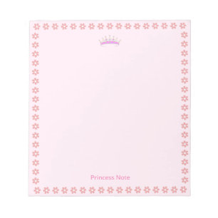 Bloc-note Princesse Tiara & Fleurs roses sur Simple
