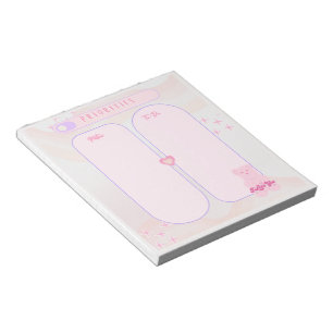 Bloc-note Priorités de l'ours rose tendance