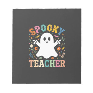 Bloc-note Prof Enseignant Fantôme Mignon Halloween Design_1