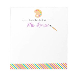 Bloc-note Professeur d'art Peinture Artiste Palette Papeteri