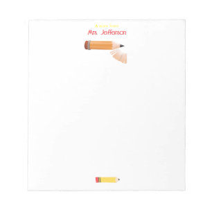 Bloc-note Professeur de maternelle crayon de couleur aiguisé