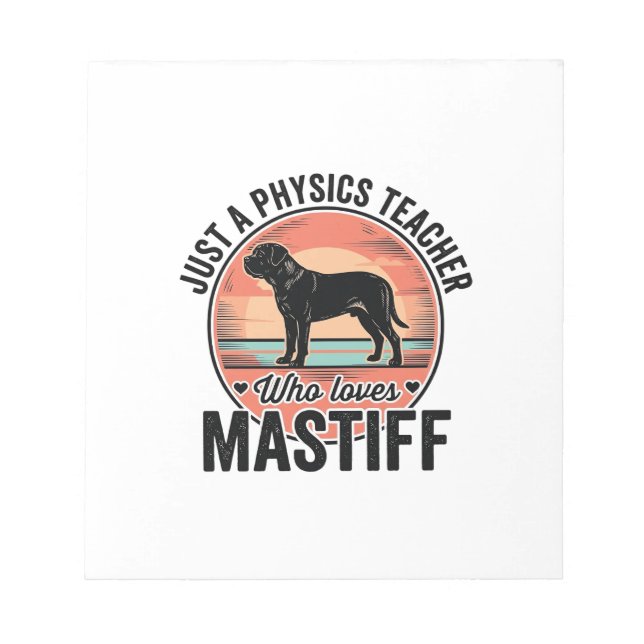 Bloc-note Professeur de physique aime maillot de chien vinta (Devant)