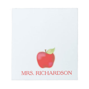 Bloc-note Professeur Mignon Fantaisiste Aquarelle Pomme Pers