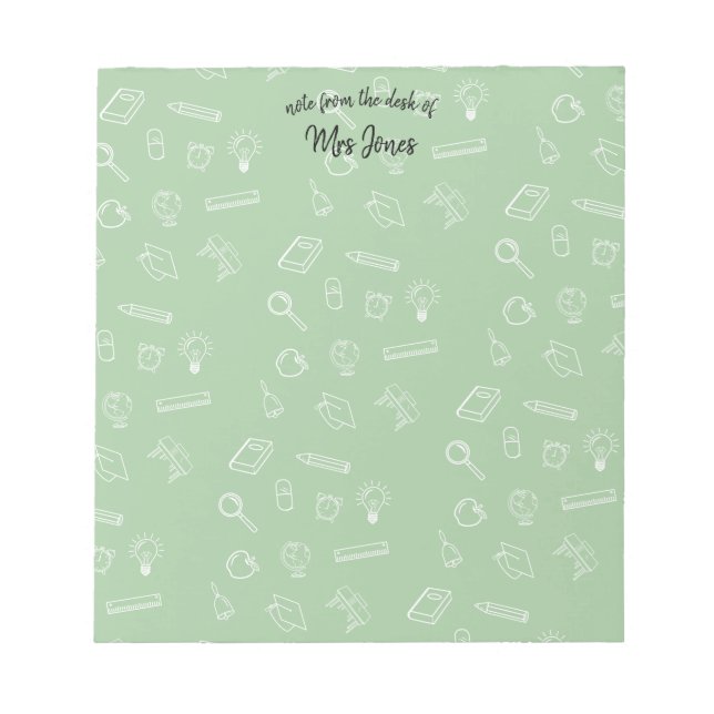 Bloc-note Professeur personnalisé (Devant)