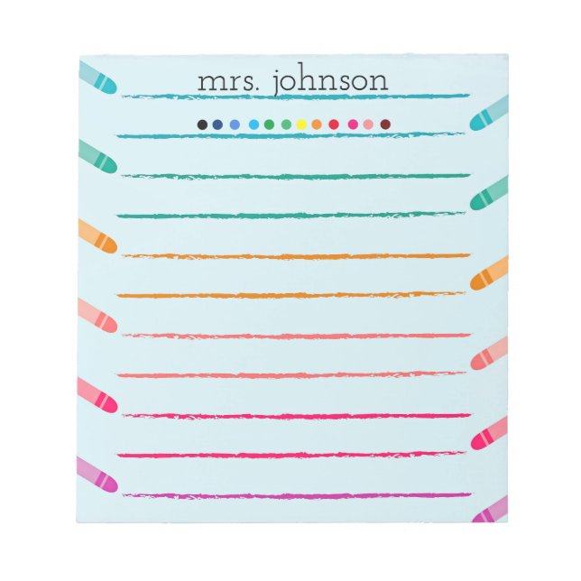 Bloc-note Professeur personnalisé Rainbow Pencil (Devant)