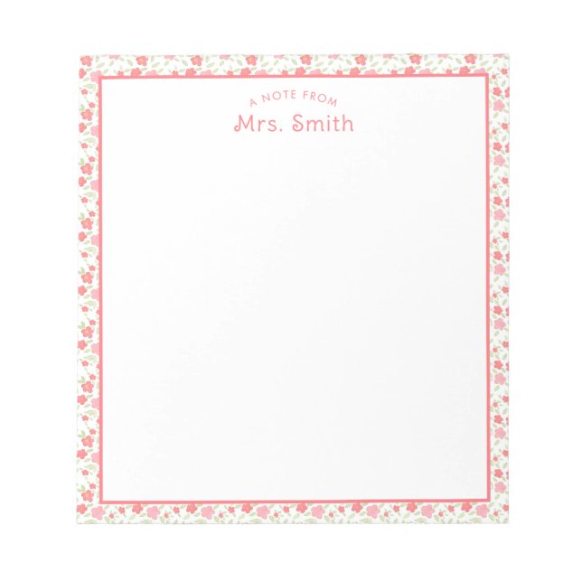 Bloc-note Professeur | Une note de (Devant)