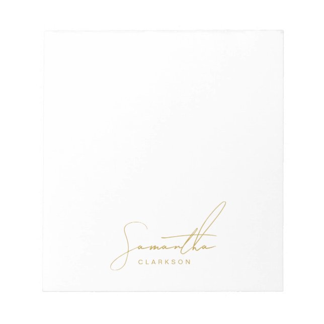 Bloc-note Professional Handwritten Gold Script Typography (Devant)
