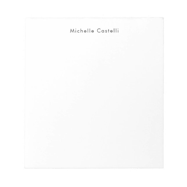 Bloc-note Professionnel Classique Noir Blanc Nom (Devant)