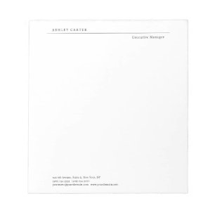Bloc-note Professionnel élégant blanc minimaliste moderne
