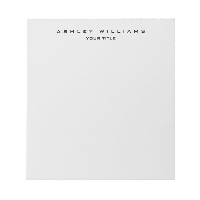 Bloc-note Professionnel gris moderne uni unique (Devant)