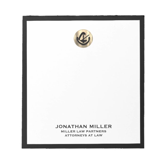 Bloc-note Professionnel Logo Black Frame Law Firme (Devant)