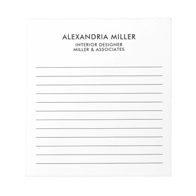 Bloc-note Professionnel Minimaliste Lined (Devant)