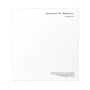 Bloc-note Professionnel moderne minimaliste Plain