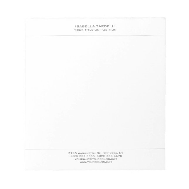 Bloc-note Professionnel Moderne Minimaliste Simple (Devant)