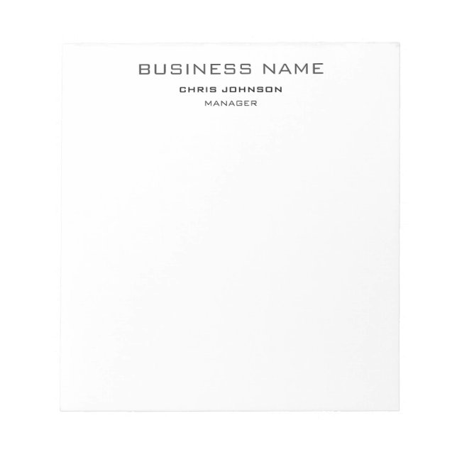 Bloc-note Professionnel Moderne Plain Simple (Devant)