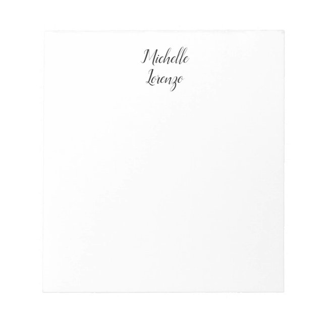 Bloc-note Professionnel Moderne Simple Noir & Blanc (Devant)